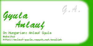 gyula anlauf business card